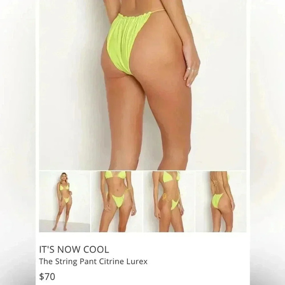 It’s Now Cool Free People REVOLVE String Bikini Bottom New Citrine Lurex Shimmer - Picture 16 of 17